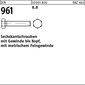 1 Feingewinde Sechskantschrauben ISO 8676 10.9 Stahl M30x2x90