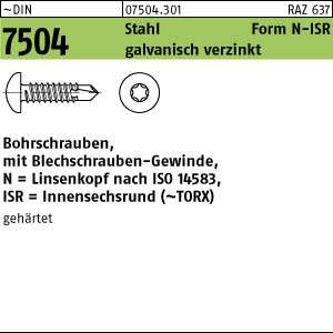 DIN 7981 Linsenkopf-Blechschrauben Stahl gehärtet schwarz verzinkt Form C