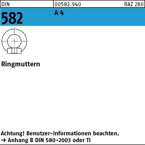 Ringmutter V4A Zurrösen DIN 582 Kranösen M6 M20 Ringmuttern Schraubösen A4 II